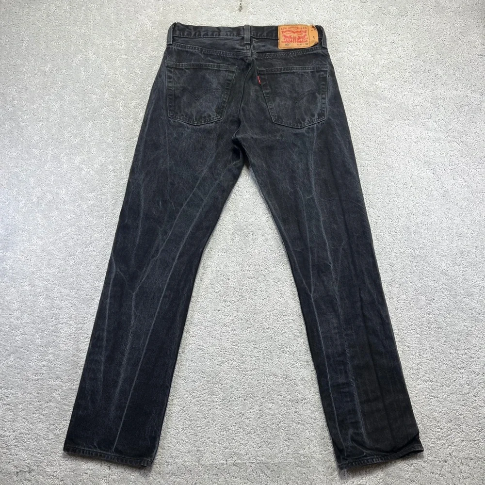 Levis 501 Jeans Mens 30x 32 Black Faded Original Straight‎ Denim 29x30 Actual